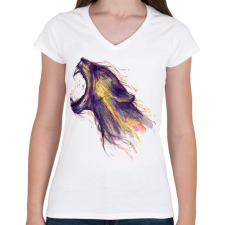 PRINTFASHION Fellobban - Női V-nyakú póló - Fehér női póló