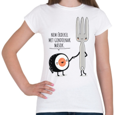 PRINTFASHION Felvállalós sushi - Női póló - Fehér női póló