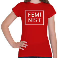 PRINTFASHION Feminist (white) - Női póló - Piros