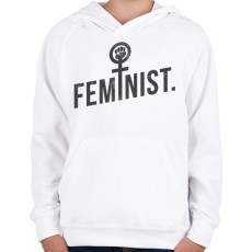 PRINTFASHION Feminista - Gyerek kapucnis pulóver - Fehér