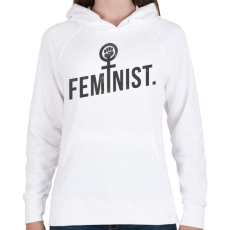 PRINTFASHION Feminista - Női kapucnis pulóver - Fehér
