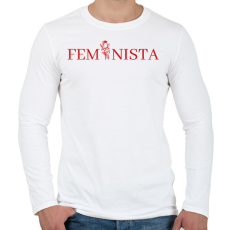 PRINTFASHION Feminista rózsával - Férfi hosszú ujjú póló - Fehér