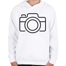 PRINTFASHION fényképezőgép  - Gyerek kapucnis pulóver - Fehér gyerek pulóver, kardigán