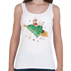 PRINTFASHION Fenyőfa cica rakéta - Női atléta - Fehér