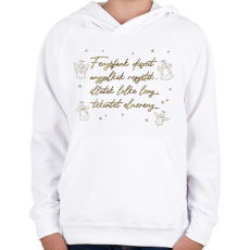 PRINTFASHION Fenyőfánk díszeit - Gyerek kapucnis pulóver - Fehér