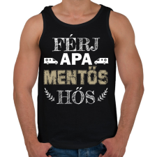 PRINTFASHION Férj, apa, mentős, hős - Férfi atléta - Fekete atléta, trikó