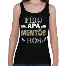 PRINTFASHION Férj, apa, mentős, hős - Női atléta - Fekete női trikó