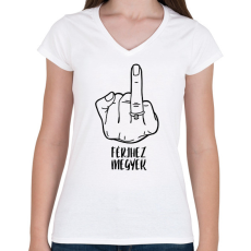 PRINTFASHION FÉRJHEZ megyek - lánybúcsú - Női V-nyakú póló - Fehér