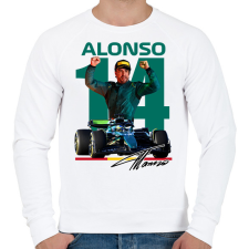 PRINTFASHION Fernando-Alonso - Férfi pulóver - Fehér férfi pulóver, kardigán