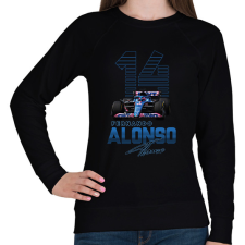 PRINTFASHION Fernando Alonso - Női pulóver - Fekete női pulóver, kardigán