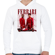 PRINTFASHION Ferrari 2025 Forma1 - Férfi kapucnis pulóver - Fehér férfi pulóver, kardigán