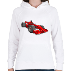 PRINTFASHION Ferrari F1 - Női kapucnis pulóver - Fehér