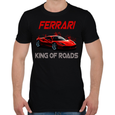 PRINTFASHION FERRARI KING OF ROADS - Férfi póló - Fekete férfi póló