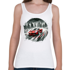 PRINTFASHION Ferrari - Női atléta - Fehér női trikó