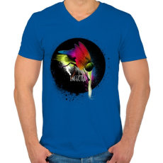 PRINTFASHION Fertőzött - Férfi V-nyakú póló - Királykék