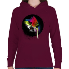 PRINTFASHION Fertőzött - Női kapucnis pulóver - Bordó női pulóver, kardigán