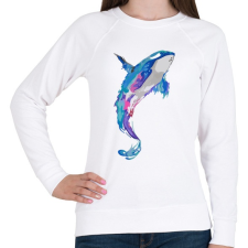 PRINTFASHION Festett bálna - Női pulóver - Fehér női pulóver, kardigán