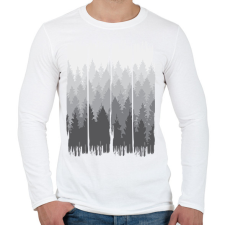 PRINTFASHION Festett erdő - Férfi hosszú ujjú póló - Fehér férfi póló