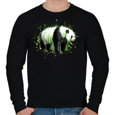 PRINTFASHION Festett panda - Férfi pulóver - Fekete férfi pulóver, kardigán