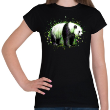PRINTFASHION Festett panda - Női póló - Fekete női póló