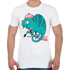 PRINTFASHION Festő kaméleon - Férfi póló - Fehér férfi póló