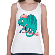 PRINTFASHION Festő kaméleon - Női atléta - Fehér női trikó