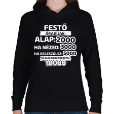 PRINTFASHION Festő óradíjak - Női kapucnis pulóver - Fekete női pulóver, kardigán