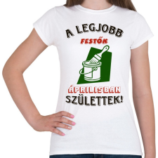 PRINTFASHION Festő szülinapja április színes - Női póló - Fehér női póló