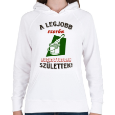 PRINTFASHION Festő szülinapja augusztus színes - Női kapucnis pulóver - Fehér női pulóver, kardigán