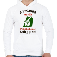 PRINTFASHION Festő szülinapja február színes - Férfi kapucnis pulóver - Fehér férfi pulóver, kardigán