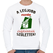 PRINTFASHION Festő szülinapja január színes - Férfi pulóver - Fehér férfi pulóver, kardigán