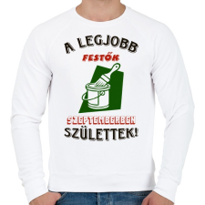 PRINTFASHION Festő szülinapja szeptember színes - Férfi pulóver - Fehér férfi pulóver, kardigán