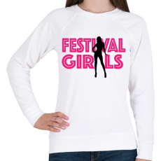 PRINTFASHION Fesztivál csajok - Női pulóver - Fehér