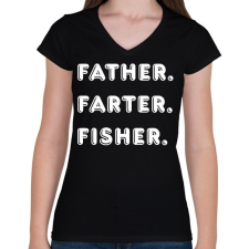 PRINTFASHION FFF - Női V-nyakú póló - Fekete női póló