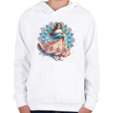 PRINTFASHION Fiatal lány télen - Gyerek kapucnis pulóver - Fehér gyerek pulóver, kardigán