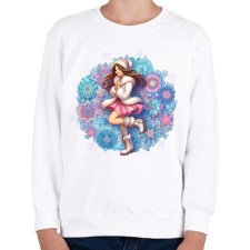 PRINTFASHION Fiatal lány télen - Gyerek pulóver - Fehér gyerek pulóver, kardigán