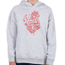 PRINTFASHION Fiatalságnak nincs kora - Gyerek kapucnis pulóver - Sport szürke