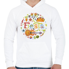 PRINTFASHION Fiesta -Mexico - Férfi kapucnis pulóver - Fehér férfi pulóver, kardigán