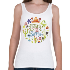 PRINTFASHION Fiesta & Siesta - Női atléta - Fehér női trikó