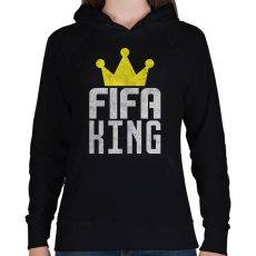 PRINTFASHION Fifa King - Női kapucnis pulóver - Fekete
