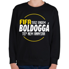 PRINTFASHION Fifa Tesz Boldogga - Gyerek pulóver - Fekete