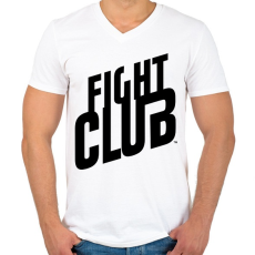 PRINTFASHION fight club logo - Férfi V-nyakú póló - Fehér