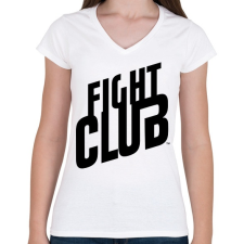 PRINTFASHION fight club logo - Női V-nyakú póló - Fehér női póló