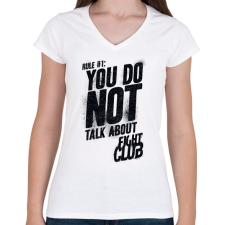 PRINTFASHION Fight Club: Rule One - Női V-nyakú póló - Fehér női póló