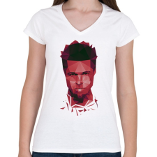 PRINTFASHION Fight Club: Tyler - Női V-nyakú póló - Fehér női póló