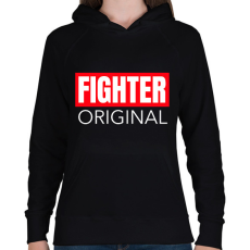 PRINTFASHION FIGHTER ORIGINAL - Női kapucnis pulóver - Fekete