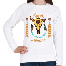 PRINTFASHION Figyelj, különben... - Női pulóver - Fehér