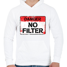 PRINTFASHION Filter nélkül! - Férfi kapucnis pulóver - Fehér férfi pulóver, kardigán