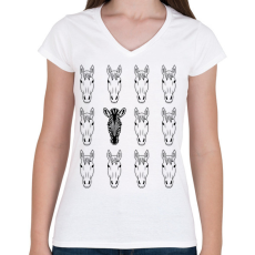 PRINTFASHION FindZebra - Ritka betegségek - Női V-nyakú póló - Fehér