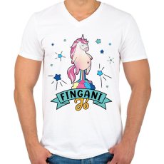 PRINTFASHION Fingani jó - Férfi V-nyakú póló - Fehér